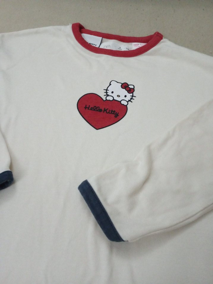 Kız Çocuk Beyaz Uzun Kollu  Tişört - Görsel 3