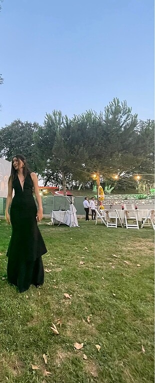 siyah uzun elbise
