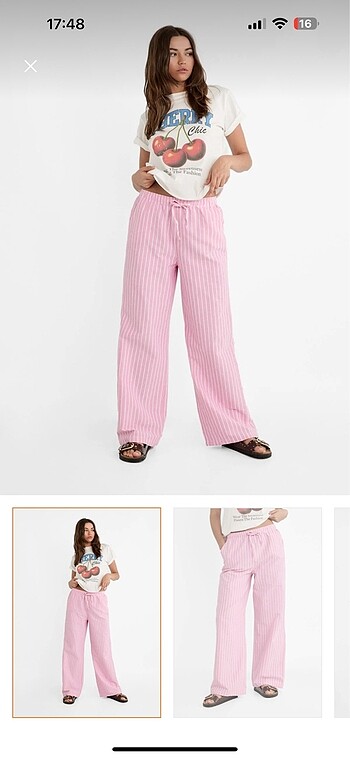 Stradivarius dökümlü oxford pantolon