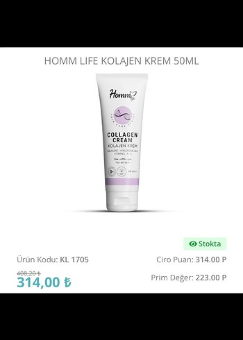  Beden Homm Kolajen Krem 50 ml
