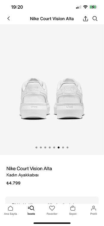36 Beden beyaz Renk Nike kadın spor ayakkabı