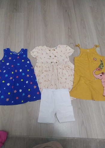 3 Yaş Beden Renkli Bebek Kız Elbise Seti