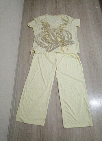 xxl Beden sarı Renk Buyuk beden Kadın pijama takımı