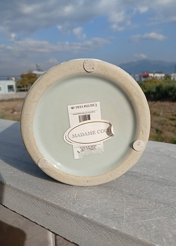 Gri desenli beyaz seramik vazo - Görsel 2