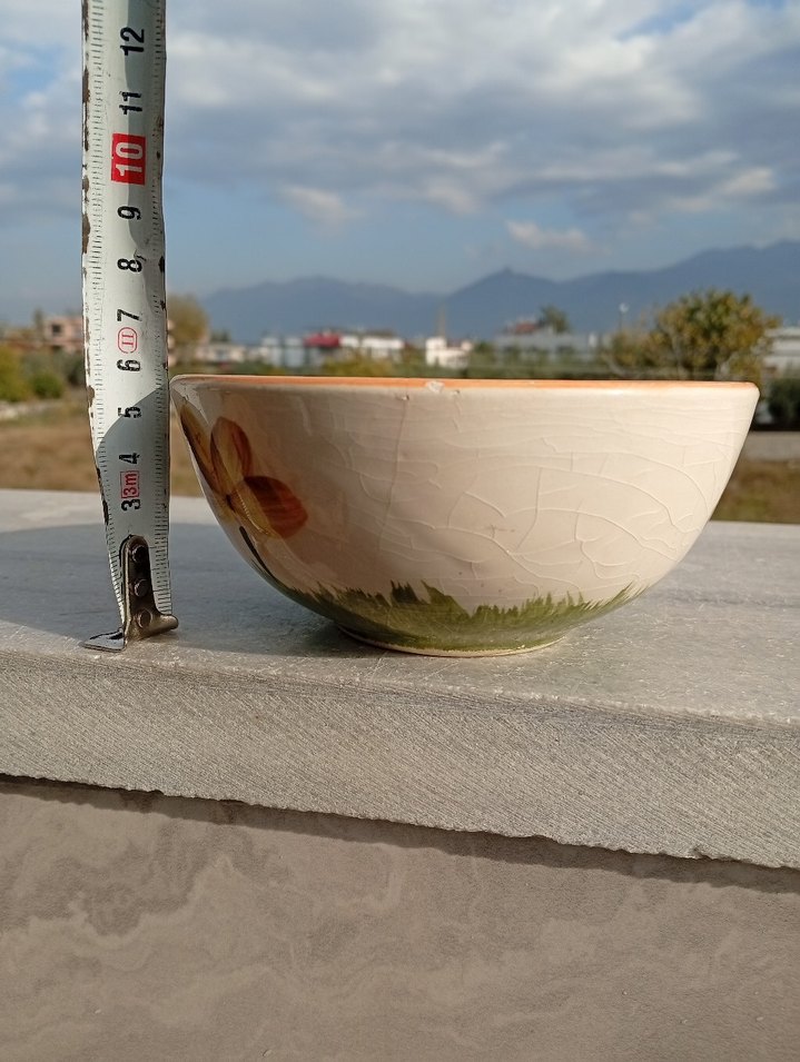 Sarı Çiçek Desenli Seramik Vazo - Görsel 4