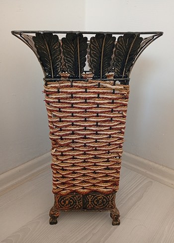 Koyu Kahverengi Metal Dekoratif Şemsiyelik - Görsel 2