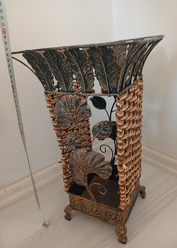 Koyu Kahverengi Metal Dekoratif Şemsiyelik - Görsel 4