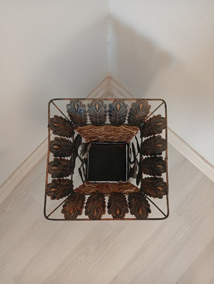 Koyu Kahverengi Metal Dekoratif Şemsiyelik - Görsel 3