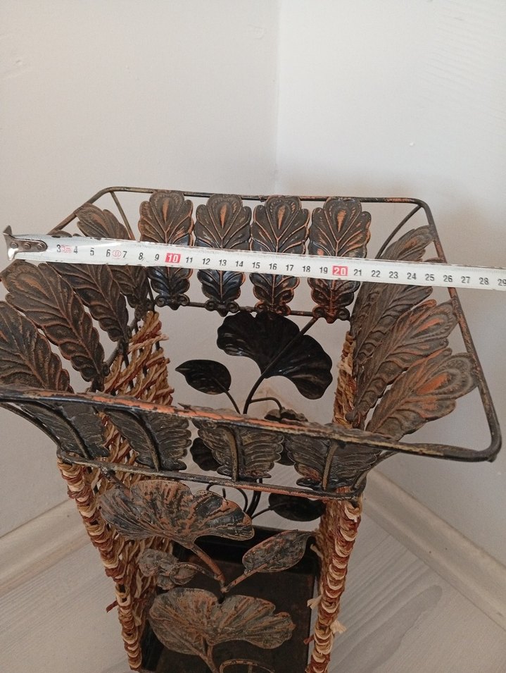 Koyu Kahverengi Metal Dekoratif Şemsiyelik - Görsel 5