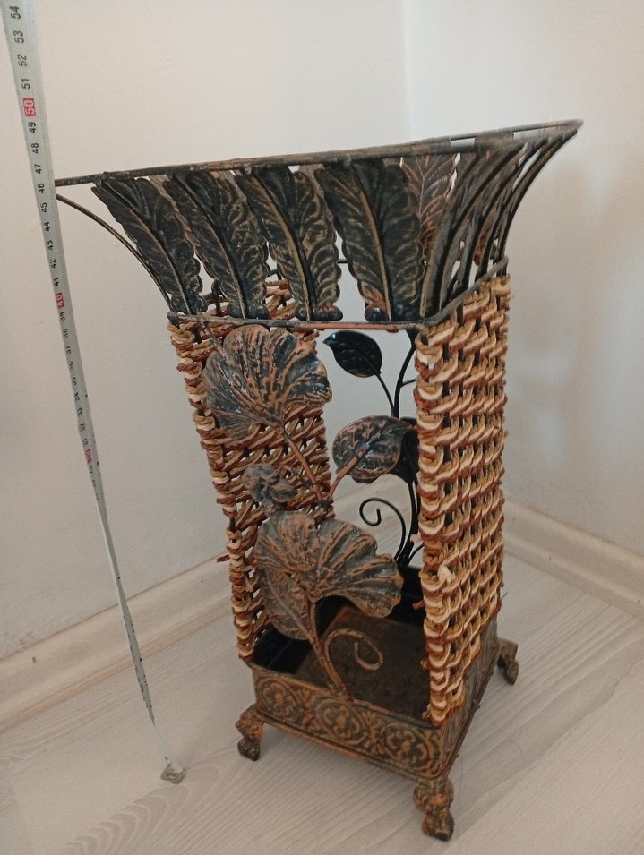 Koyu Kahverengi Metal Dekoratif Şemsiyelik - Görsel 4