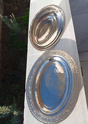 İşlemeli Parlak Beyaz Tabak ve Kapak - Görsel 3