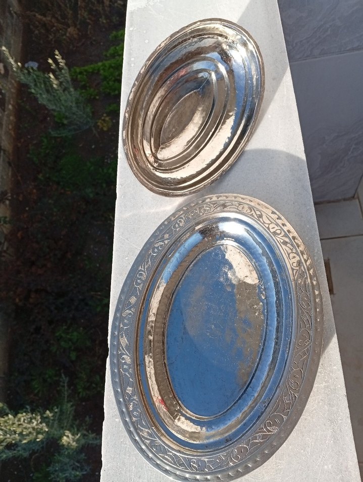 İşlemeli Parlak Beyaz Tabak ve Kapak - Görsel 3