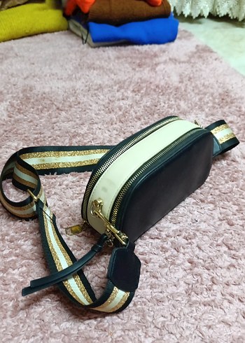 Beyaz Zebra Desenli Deri Çapraz Çanta - Görsel 2