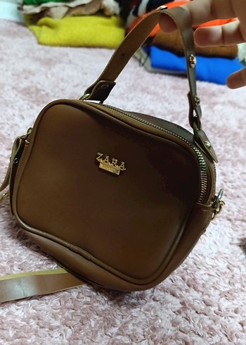 Zara Kahverengi Deri Fermuarlı Kadın Çanta - Görsel 2