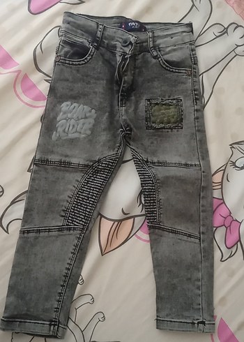 Gri Rock Punk Erkek Kot Pantolon