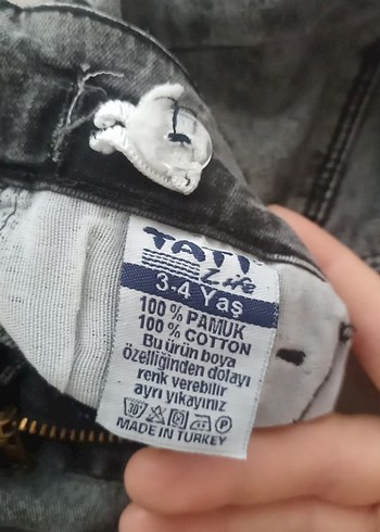 4 Yaş Beden Gri Rock Punk Erkek Kot Pantolon