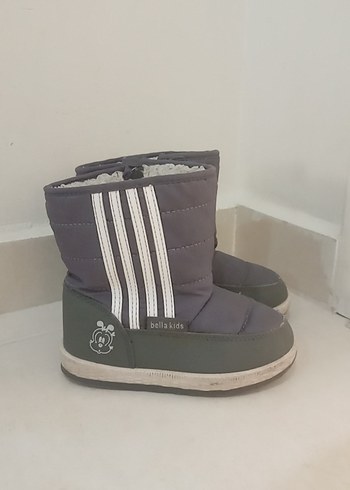 Gri Erkek Çocuk Zebra Desenli Bot