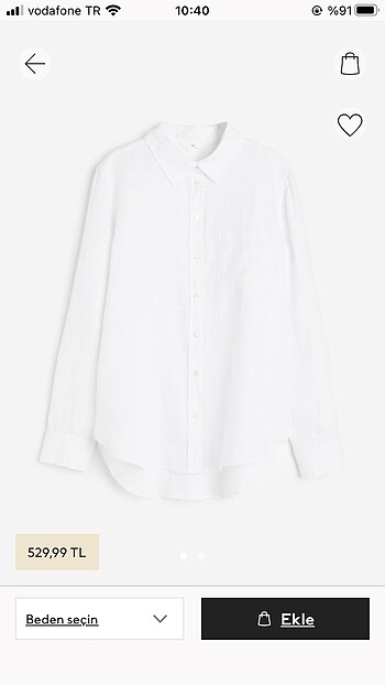 H&M keten oversize gömlek