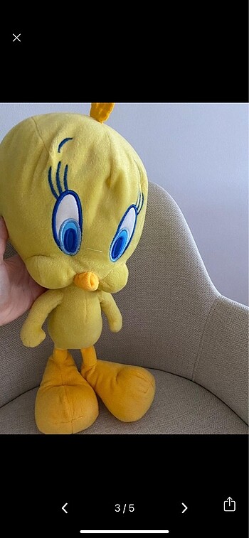  Beden Renk Tweety Lonley Tunes Peluş tweety