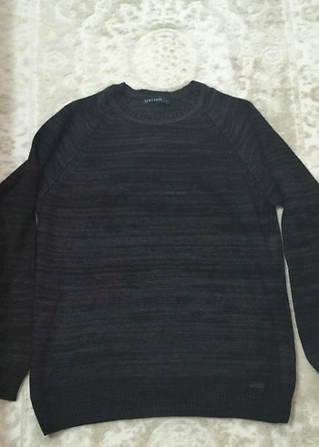 Gri Erkek Örgü Yün Sweatshirt