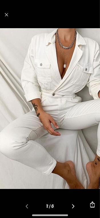 Zara beyaz jean tulum