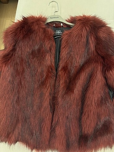 Bershka bordo kürk