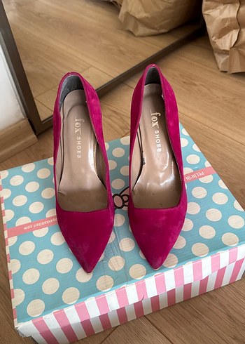 Pembe Süet Stiletto Kadın Ayakkabı - Görsel 5