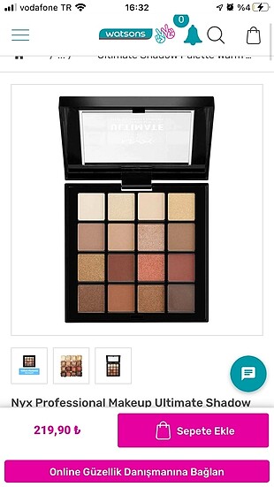  Beden Nyx ultimate shadow far paleti