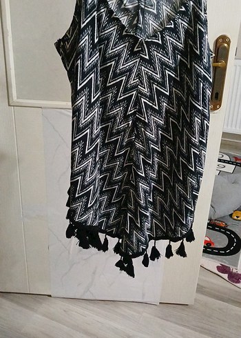 xl Beden V Yaka Püsküllü Bohem Kadın bluz
