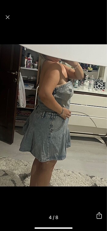 l Beden mavi Renk zara kot elbise