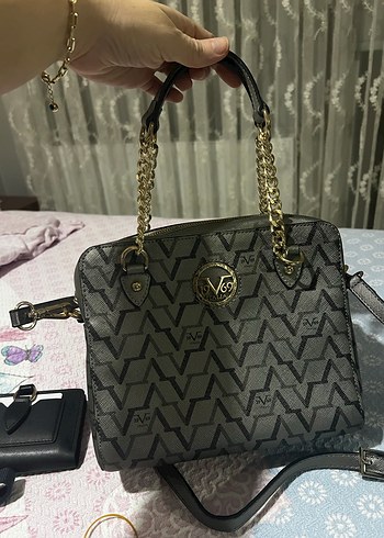 Zincir Detaylı Gri Deri Kadın Çanta - Görsel 2