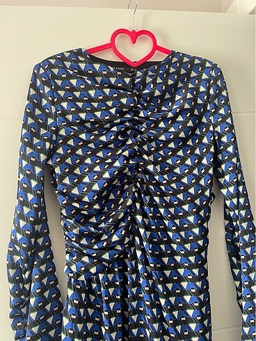 Zara Saten desenli elbise