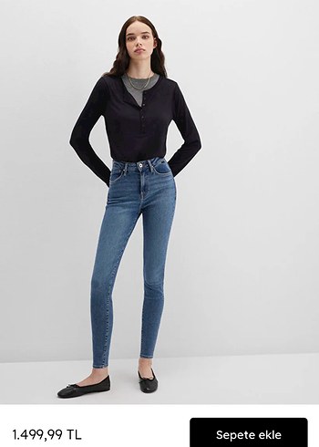 Mavi marka dar kesim, normal boy kot pantolon - Görsel 4