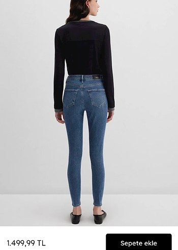 Mavi marka dar kesim, normal boy kot pantolon - Görsel 3