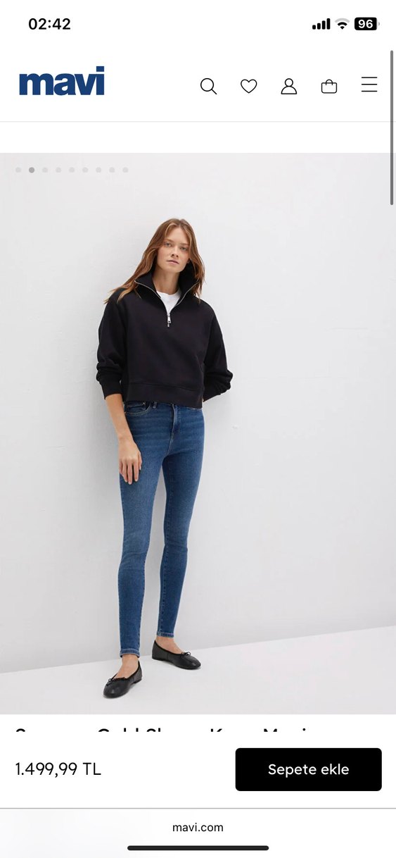 Mavi marka dar kesim, normal boy kot pantolon - Görsel 2