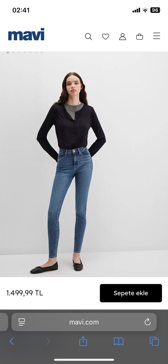 Mavi marka dar kesim, normal boy kot pantolon - Görsel 4