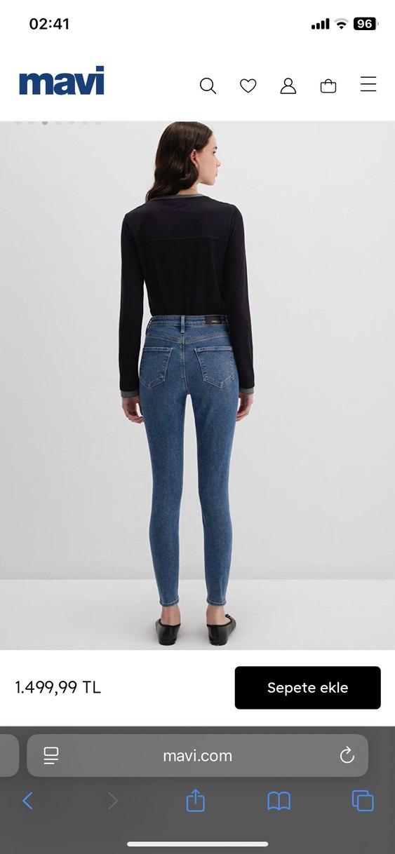 Mavi marka dar kesim, normal boy kot pantolon - Görsel 3