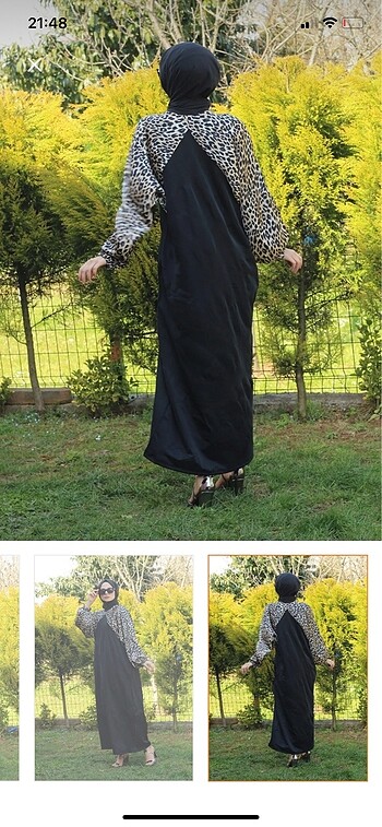 38 Beden Leopar desenli elbise