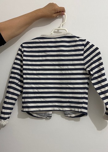 Kız Çocuk Çizgili Uzun Kollu Bolero - Görsel 2