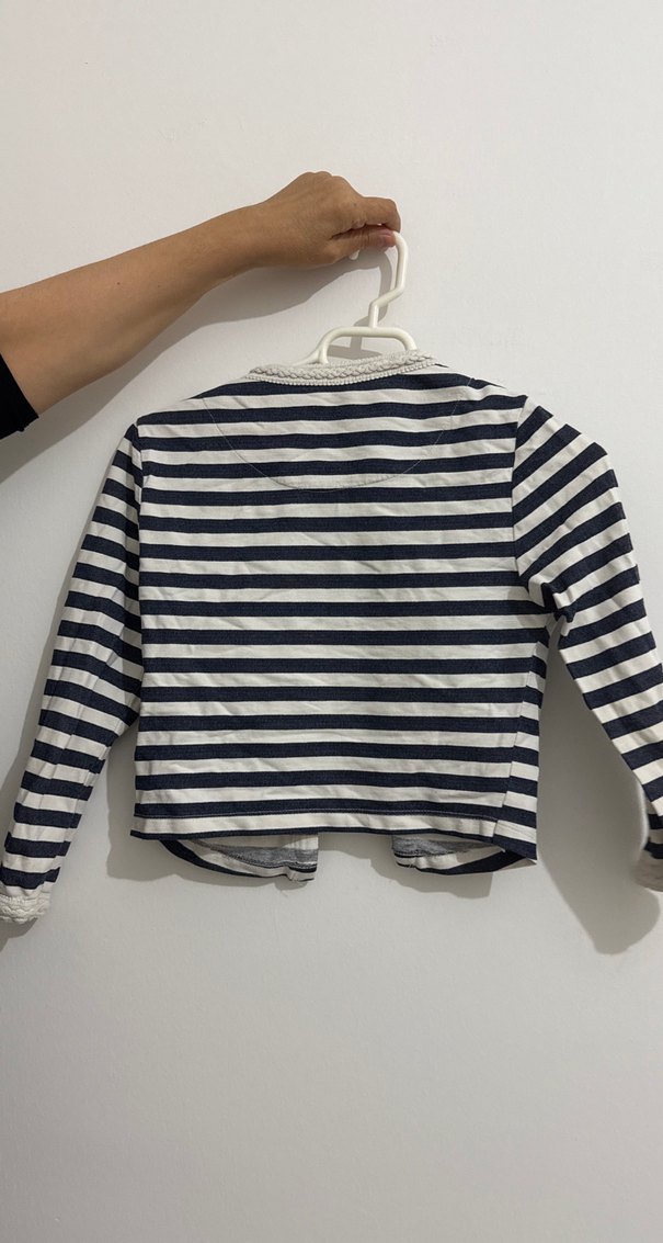 Kız Çocuk Çizgili Uzun Kollu Bolero - Görsel 2