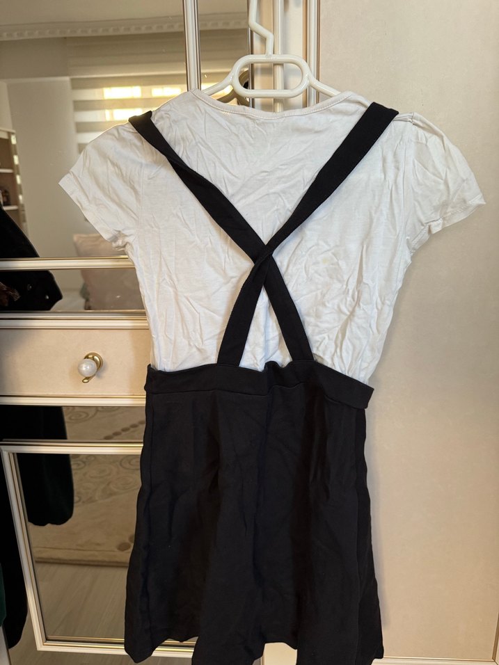 Beyaz Baskılı kız çocuk elbise - Görsel 2