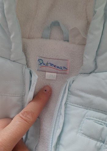 Mavi Nakışlı Bebek Montu - Görsel 2