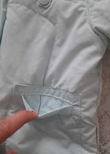 Mavi Nakışlı Bebek Montu - Görsel 4