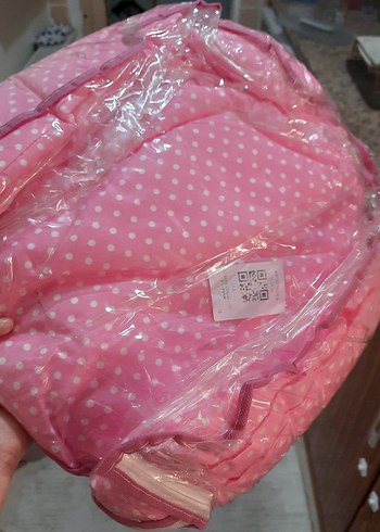 Pembe Batik Desenli Pamuklu Bebek Uyku sinek Filesi - Görsel 2