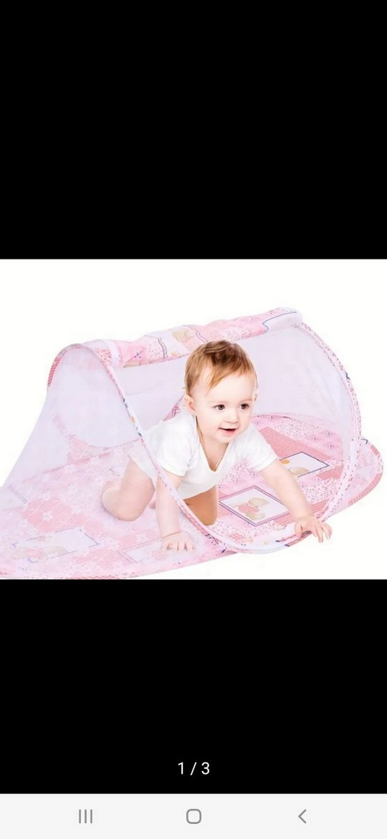 Pembe Batik Desenli Pamuklu Bebek Uyku sinek Filesi - Görsel 4