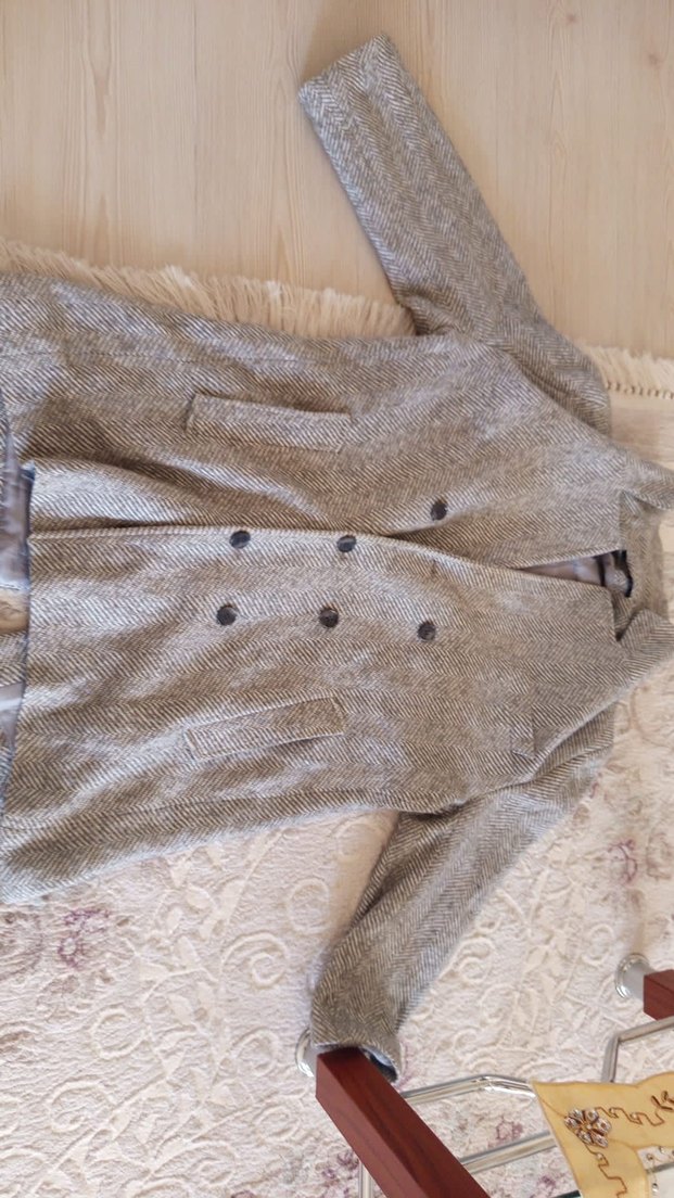 Gri Midi erkek Keten Ceket - Görsel 2