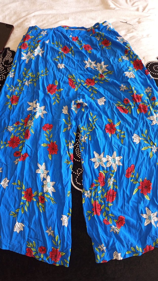 Mavi Desenli Bohem Uzun pantolon - Görsel 3