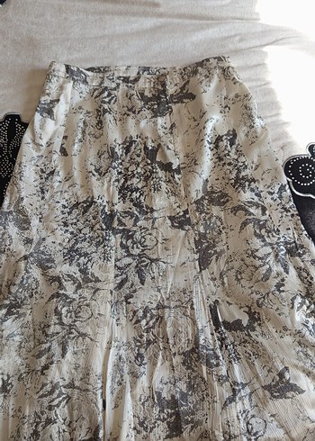 Gri Bohem Uzun Keten Etek - Görsel 2