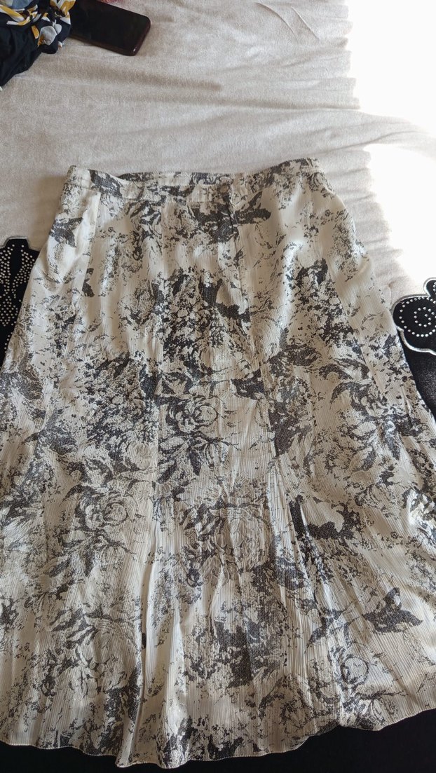 Gri Bohem Uzun Keten Etek - Görsel 2