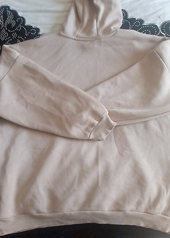 Bej Kadın Kapüşonlu Sweatshirt - Görsel 3